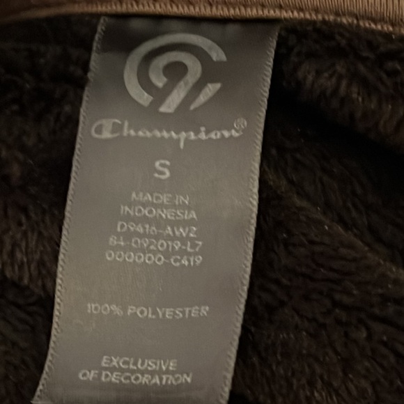 Champion black soft fleece zip up high neck jacket Sz S - Picture 6 of 6